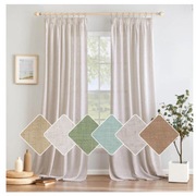 Woaboy Komplet Firanek Firanka Półprzezroczysta Beżowa 140x245 (szer.xwys.)