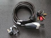 zapięcie rowerowe linka spirala, 180 cm, 5 kluczy