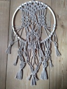 Makrama łapacz snów beżowy boho etno rustic