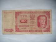 POLSKA BANKNOT PRL 100 zł 1948 r. seria KE