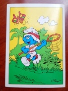 POCZTÓWKI retro SMERFY - nr 6 - Smerf łapiący motyle