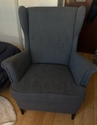 Duży fotel uszak- szary
