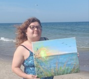 Obraz ręcznie malowany – morze | unikatowa dekoracja | rękodzieło