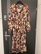 Shein sukienka modny wzór kwiaty kwiecista długa hit roz.40