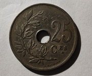 Belgia 25 centymów, 1929 r. Napis „ROYAUME DE BELGIQUE” (S73)