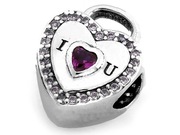 925 Srebrne serce zawieszka do bransoletki charms beads kłódka