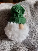 Zestaw puchate Mikołaje zawieszki świąteczne na choinkę handmade