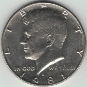 USA Half dollar 1/2 dolara 50 centów 1981 D - 30,61 mm