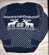 118* noroze Świąteczny sweter Renifery  S