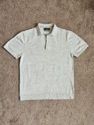 Polo z dzianiny szary melanż Marks & Spencer, rozm. S/M