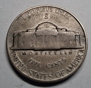 Moneta srebrna USA JEFFERSON five cents 5 centów 1943S srebro