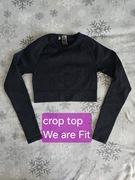 Crop top czarny We are fit Rozmiar S długi rękaw