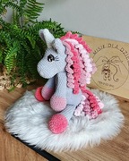 Maskotka jednorożec duży szydełko handmade - ręcznie robiona zabawka
