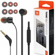 Słuchawki douszne JBL T110 PURE BASS czarne MIKROFON UNIWERSALNE KULTOWE