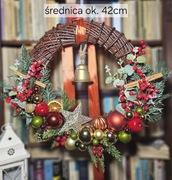 Piękny, świąteczny wianek o średnicy ok. 42 cm