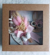 Kartka Wielkanocna ręczna w pudełku 16x16 ECO królik marchew personalizacja