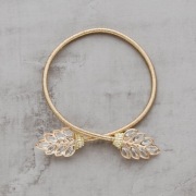 Sznur do zasłon Liście z kryształkami Złoto 2szt