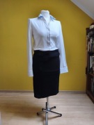 Czarna elegancka spódnica ołówkowa z rozcięciem, rozmiar S