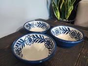 Ceramiczne miseczki granatowe kwiaty Vintage