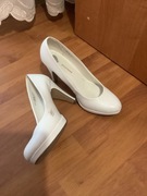 Białe obcasy 9,7 cm