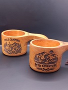 Kubki drewniane,olcha, grawer