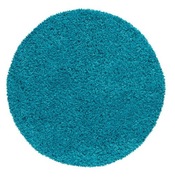 DYWAN OKRĄGŁY SHAGGY FI 200 CM TURKUS PETROLEUM NIEBIESKI