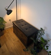 Rustykalna Skrzynia LOFT tapicerowana Ławka Kufer schowek na buty Puf 
