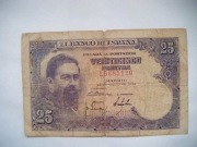 BANKNOT HISZPANIA 25 Pesetas 1954 r.seria L