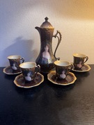 Vintage Antique Fleur De Lys 10-częściowy zestaw herbaty dzbanek filizanki