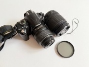 Nikon D3000 + dwa obiektywy Nikkor DX AF-S 18-105 / 18-55