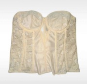 gorset biały zapinany vintage