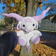 Pluszak Baphomet wykonany ręcznie na szydełku 36cm