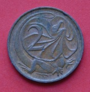 2 Centy  1973   r -     Australia  Jaszczurka Smok     stan !!