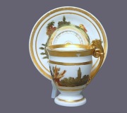 Filiżanka Biedermeier 1820-50 Vieux Paris Pejzaż