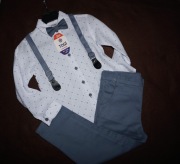 Elegancki komplet chłopięcy 110 szary