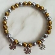 NOWY Bransoletka Hematyt Stal 17,5 cm 