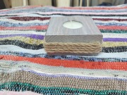 świecznik drewniany na tealighty vintage upcykling boże narodzenie