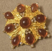 Piękna bogatozdobiona broszka GÓRALSKA przypinka ozdoba żakietu koszuli.