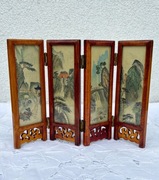 Parawan drewniany dekoracyjny chiński malowany azjatycki sztuka orientalna