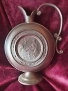 Piękny metalowy bukłak, karafka, dzban na wino Bavaria XXw.