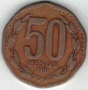 Chile 50 pesos 1981 25 mm  nr 1
