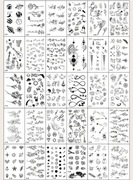 TATUAŻ TYMCZASOWY JEDNORAZOWY CZARNY MAŁE PROJEKTY 30 ARKUSZY