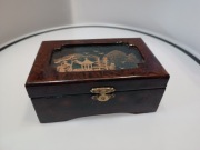 Drewniana szkatułka na biżuterię styl chiński