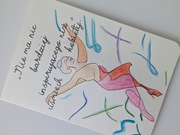 Ręcznie malowana kartka okolicznościowa kobieta akwarele urodziny