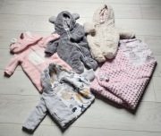 Zestaw 56-62 | Kombinezony Miś Jednorożec | Kurtka dwustronna | Rożek Minky