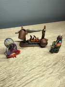 Żołnierzyk PRL. Zestaw Indianie przy Ognisku. UNIKAT!!! 