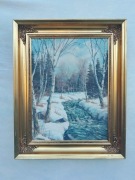 Stary obraz na płótnie sygnowany .