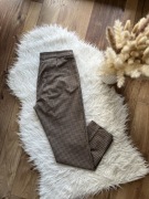 H&M spodnie cygaretki eleganckie beżowe kratka old money classy elegant