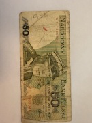 Banknot 50 zł z ciekawym numerem seryjnym 