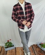 Koszula Damska w Kratę Czerwona Gruba Bawełniana Cedar Wood State S 36